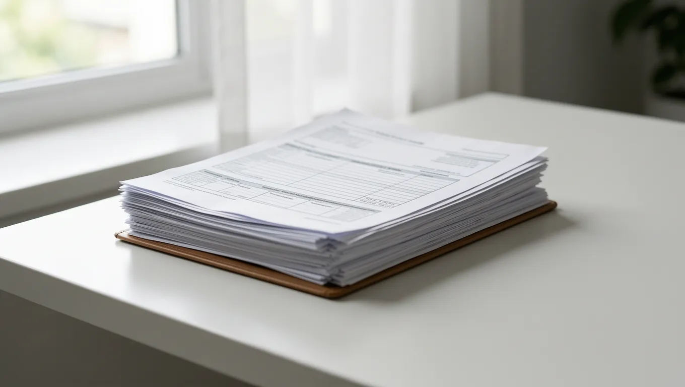 Organized financial documentation for loan application verification