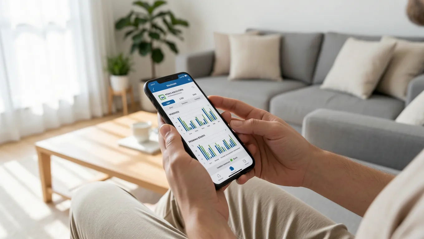 Person reviewing financial data on a mobile device for no teletrack payday loans.
